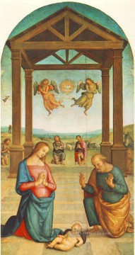 St Augustin Polyptichon Die Presepio Renaissance Pietro Perugino Ölgemälde